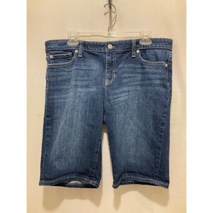 Gap Denim 9 Inch Bermuda Shorts Womens 32 Dark Wash Stretch Jean Shorts
